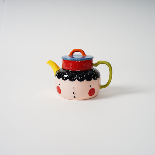 Two-Faced Ceramic Teapot front view