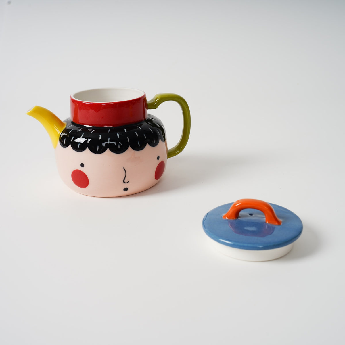 Two-Faced Ceramic Teapot set view