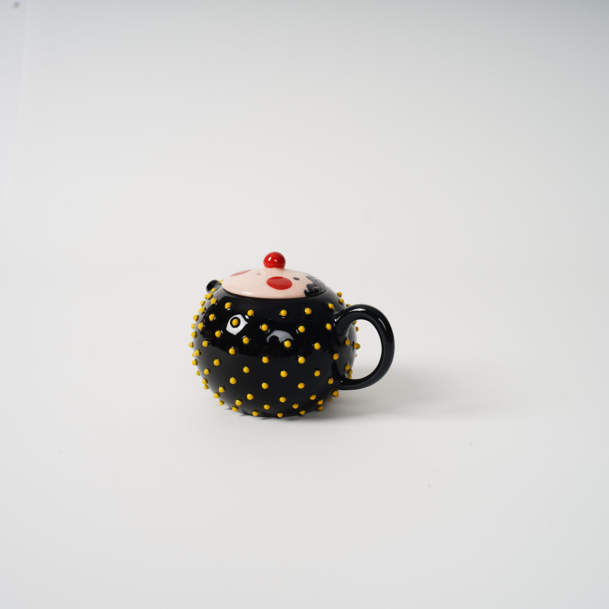Spiky Face Ceramic Teapot in violet